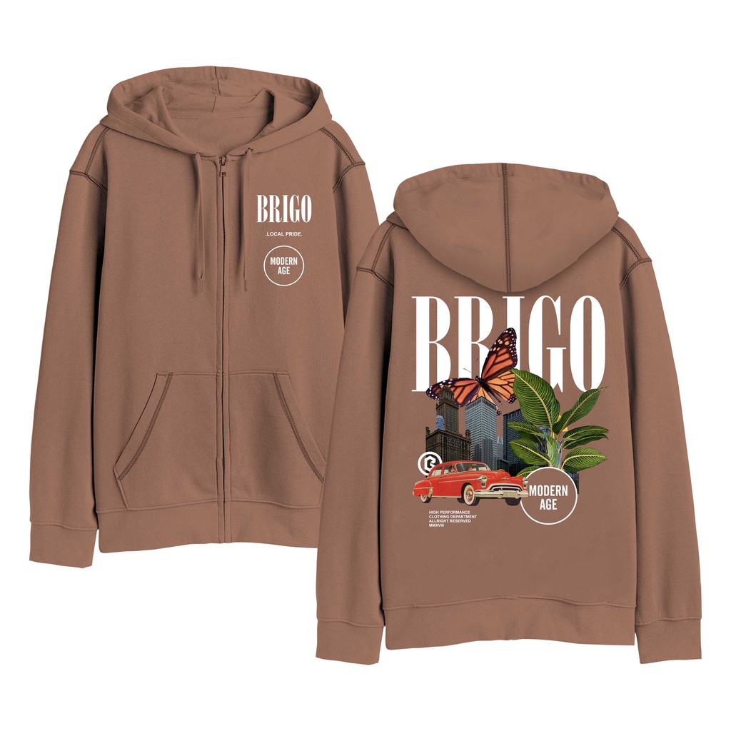 Sweater Hoodie Resleting BRIGO Modern Age Sablon DTF Fleece Cotton II BRIGO Zipper Jumper Hoodie Modern Age II M-XXL (Pria &amp; Wanita) Free stiker&amp;Gantungan Kunci