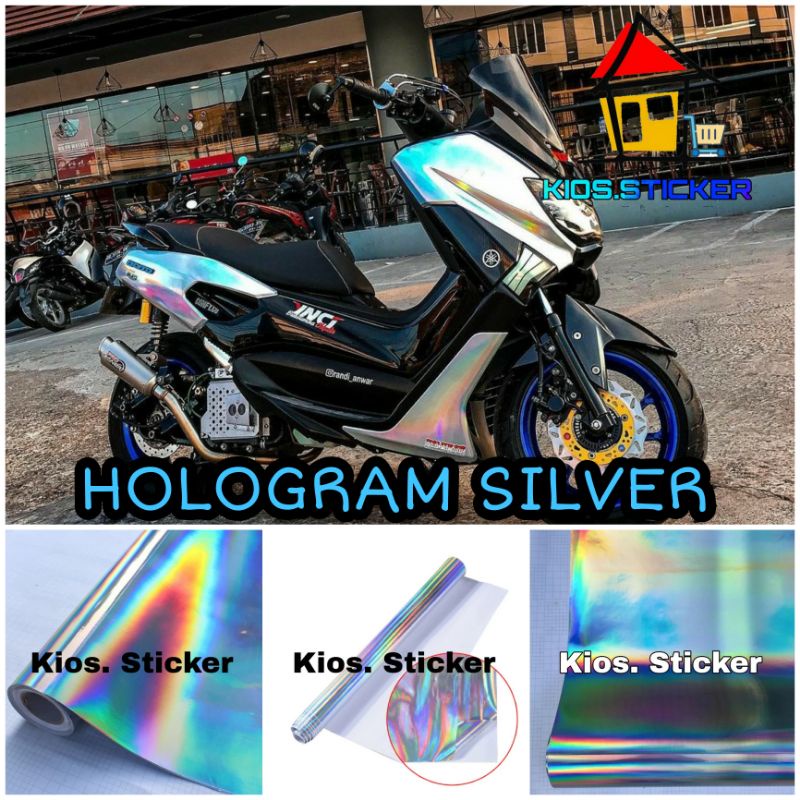 Skotlet Hologram Silver Laser Sticker Motor Hologram Laser Chrome