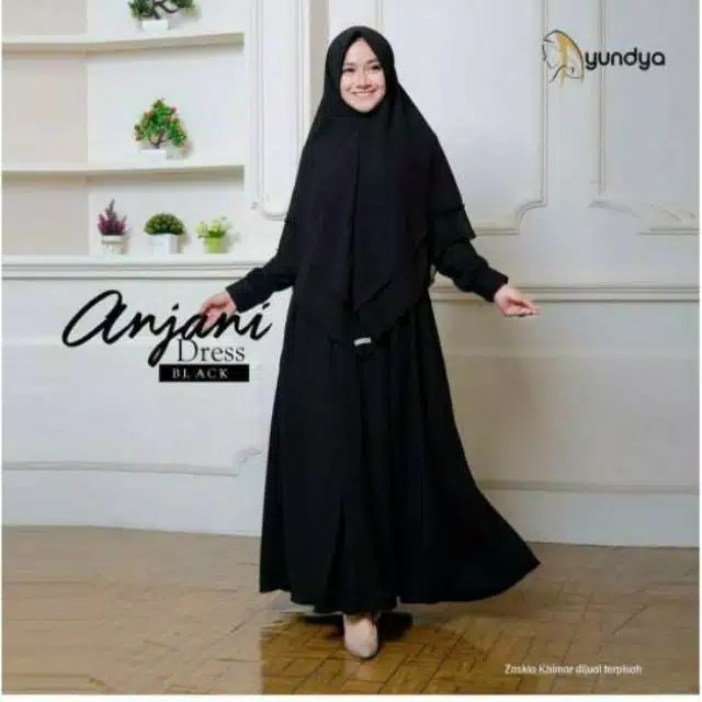 Gamis Umroh Syari Lebaran Terbaru Hijab Pesta Murah Polos Jumbo Wanita Remaja Busui Warna Hitam Puti