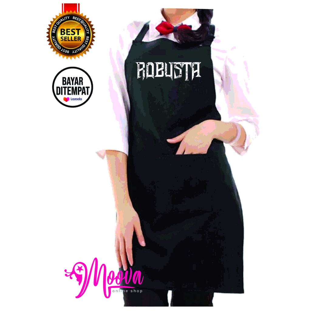 apron celemek Hitam drill Premium Quality custom