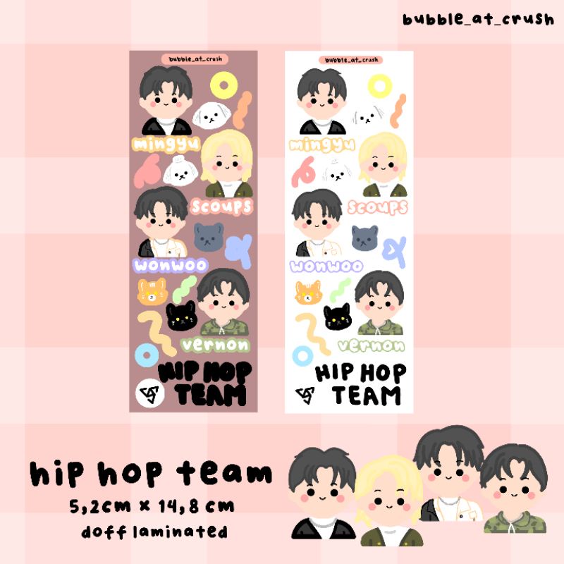 

(bubble_at_crush) hip hop team stickers sheet kiss cut