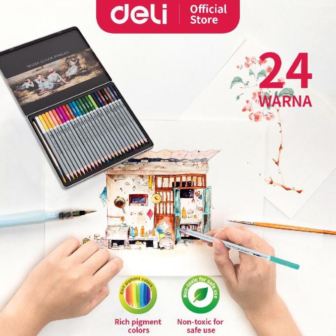 

Promo Pensil Warna DELI 24 Warna Water Color Pencils - 6521