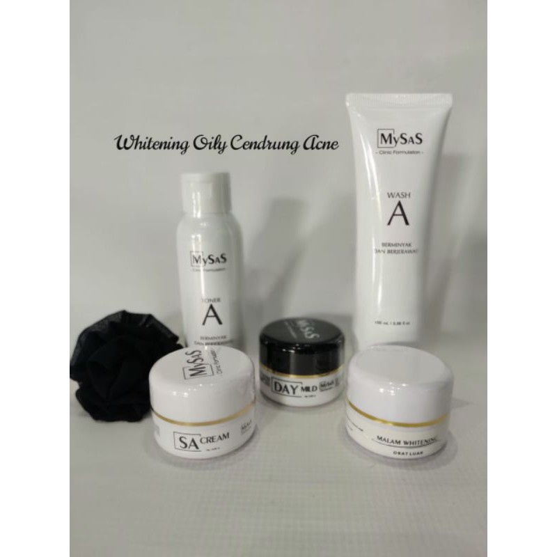 MySAS paket whitening oily cenderung acne/kulit berminyak dan cenderung berjerawat/freekapas