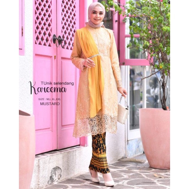 Kebaya Tunik Busui Salendang AV / Kebaya Modern Brukat Busui / Kebaya Kondangan / Pesta