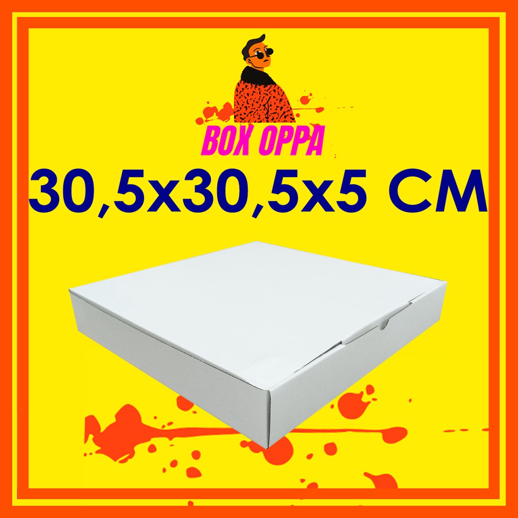 

Kardus PUTIH uk 30,5x30,5x5 cm (ECER) Die Cut Box Kotak Packing Aksesoris Baju Makanan Pizza Hijab