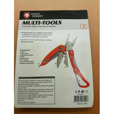 Tang Multi Toolls Di Lengkapi Carrabinner Mini 8 IN 1