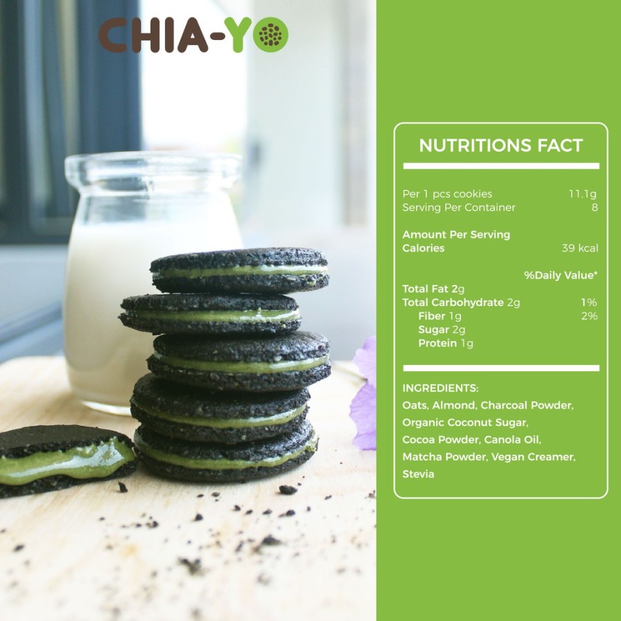 CHIAYO SANDWICH HEALTHY COOKIES HIGH FIBER | SNACK SEHAT RED VELVET CHOCO COFFEE MATCHA