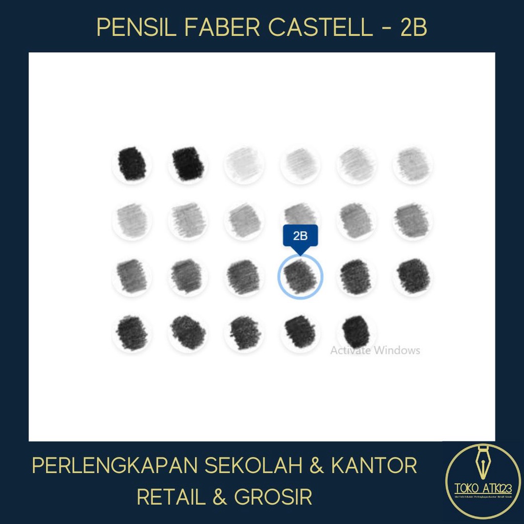 Pensil Faber Castell Original / Alat Tulis / Pensil Komputer / H, 2H, HB, 2B, 3B, 4B, 5B, 6B, 7B, 8B