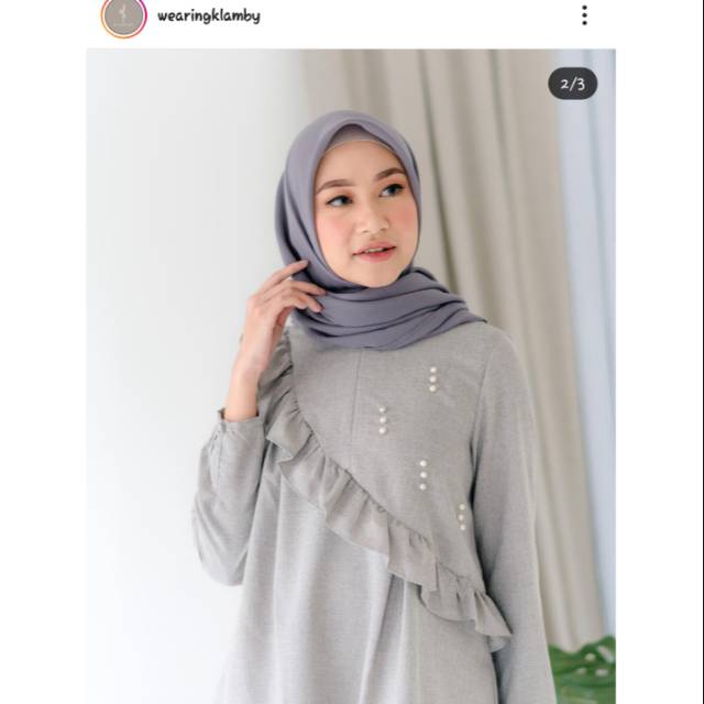(Booked Puput)  Preloved Wearing Klamby Claire Blouse in Ashgrey