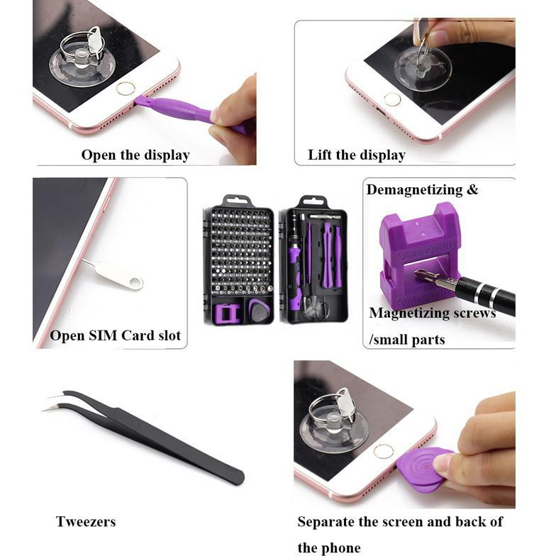 Grab Medan 115 in 1 Screwdriver Set Reparasi Smartphone Laptop Mini Precision Insulated Yalku 1