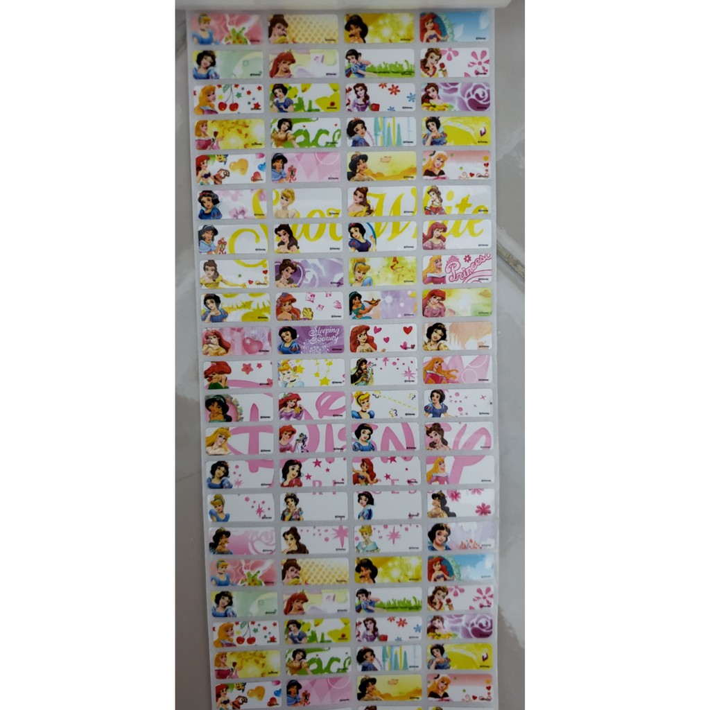 

Label Uk. S Princess Waterproof, tidak luntur & anti sobek.