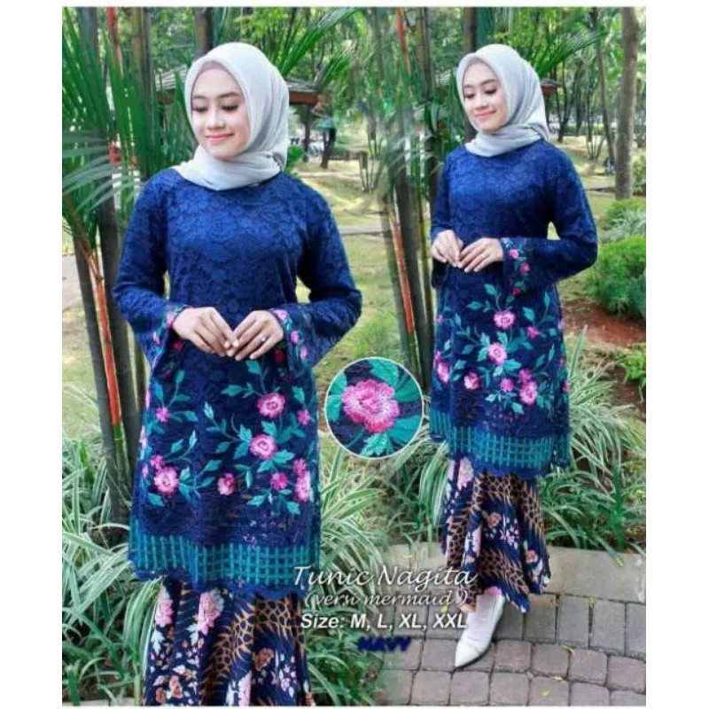 NEW KEBAYA ORIGINAL SETELAN HANABI PAGAR/TERLARIS/KOMBINASI BUNGA
