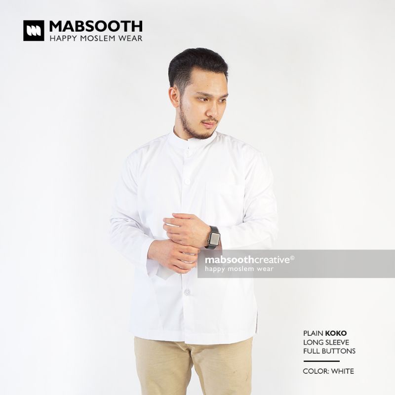 Baju Koko Kancing Lengan Panjang Mabsooth