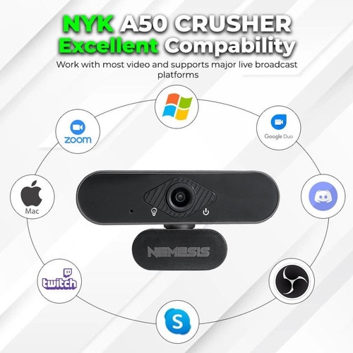 NYK A-50|A50 CRUSHER WEBCAM Full HD 1080p Fixed Focus Built Microphone