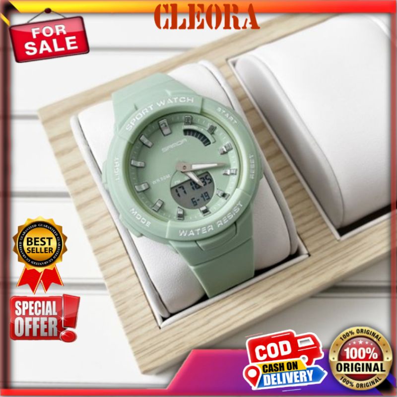 Jam Tangan Wanita Pria SANDA New Original Digital Analog Tali Rubber Chronograph Tahan Anti Air Arlo