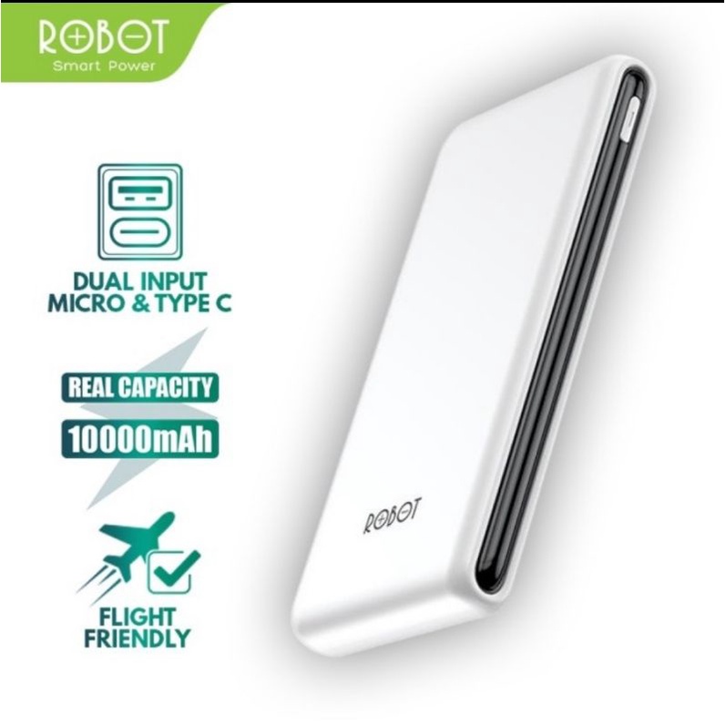 PowerBank ROBOT 10000mAh RT180 Dual Input Port TypeC &amp; Micro USB