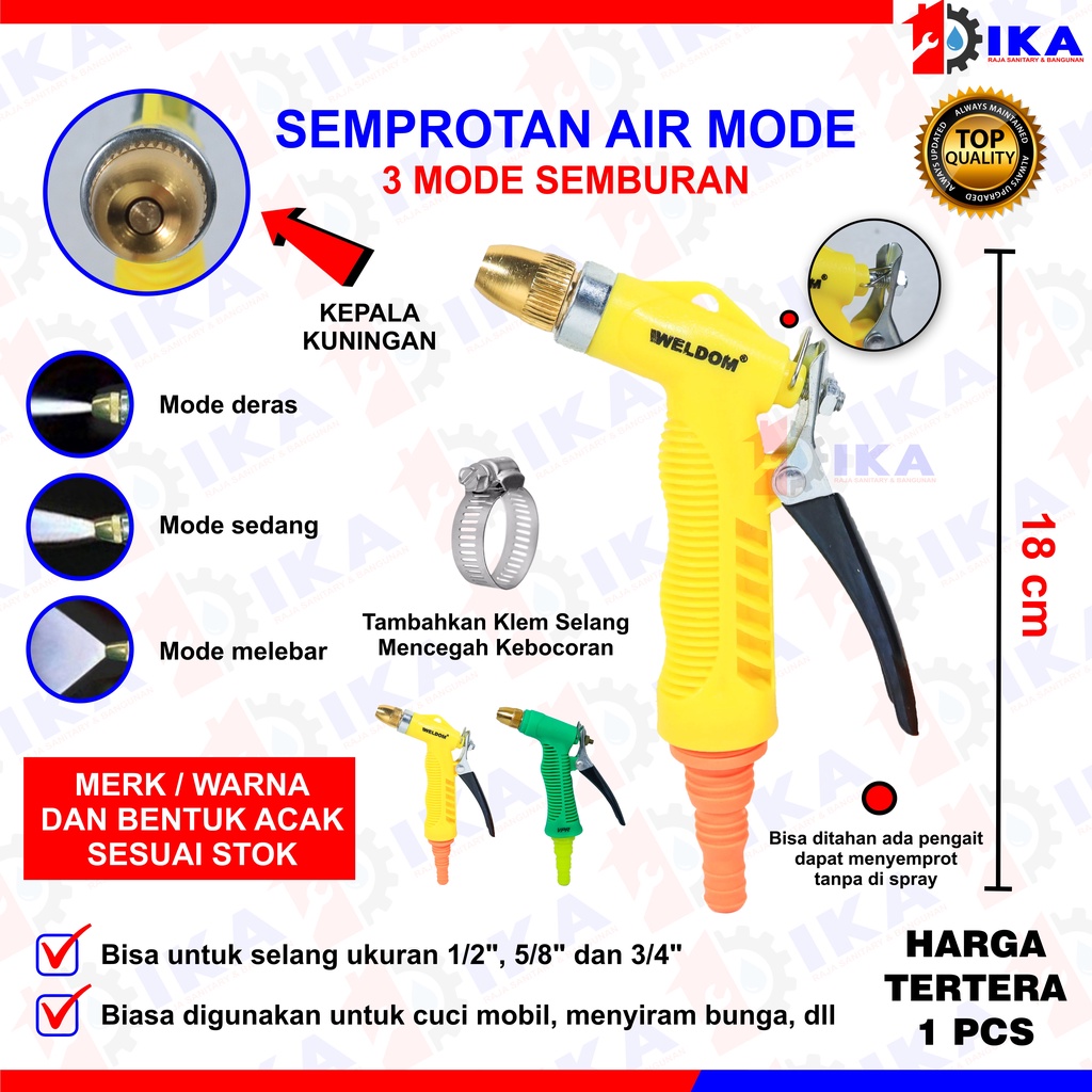 Semprotan air/ hose nozzle/ semprotan taman/ pistol semprotan tembak Air Taman Kebun l Hose Nozle l Model Pistol