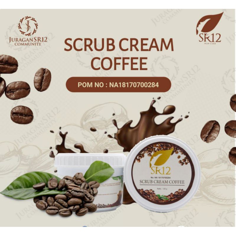 Scrub Cream Coffee SR12 125 gram Menghaluskan Kulit Mengangkat Kotoran Sel Kulit Mati BPOM