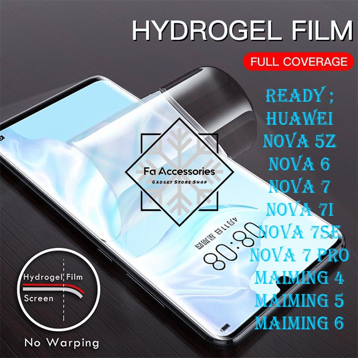 FA ANTI GORES JELLY HYDROGEL HUAWEI NOVA 5Z 6 7 7I 7PRO 8 8PRO 9 9PRO 9SE PRO SE MAIMING 4 5 6 SCREEN PROTECTOR GUARD