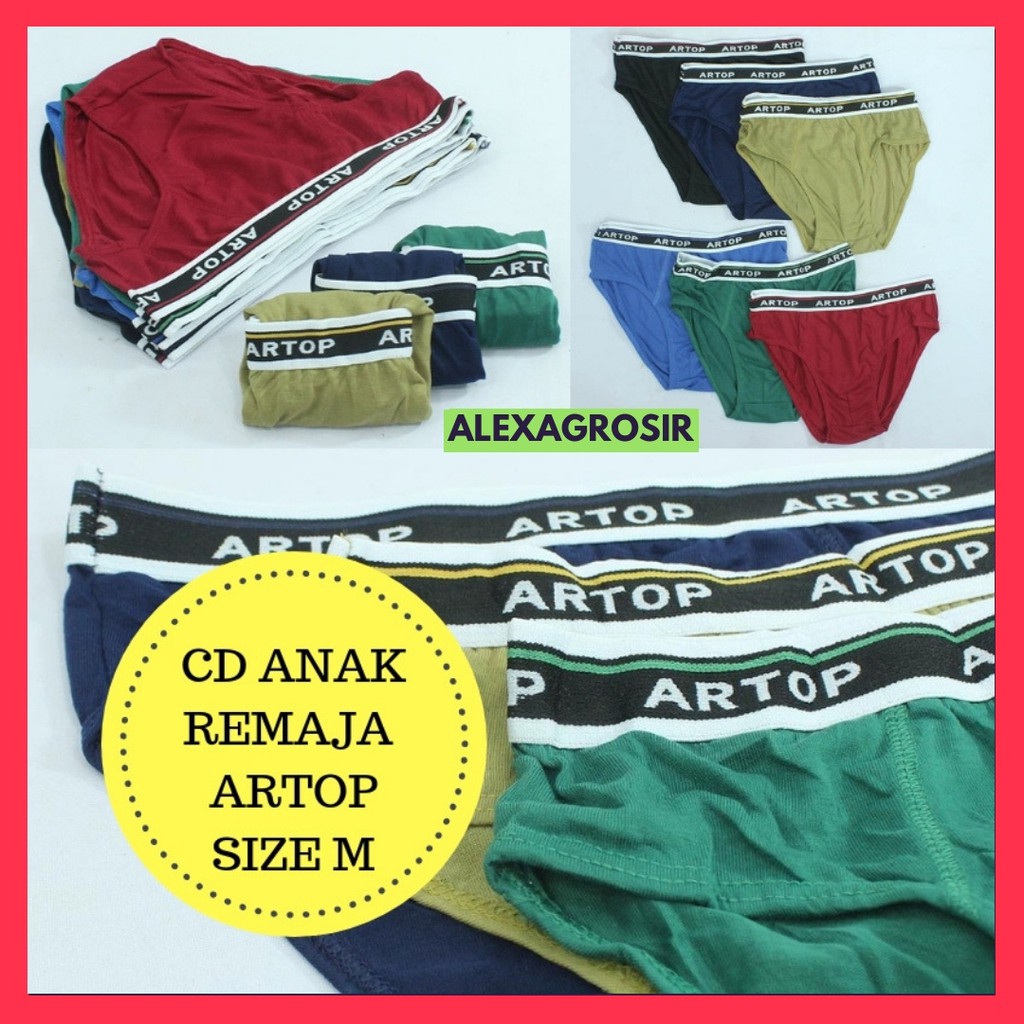 Undies Celana Dalam Pria Polos Merk Artop celana dalam remaja anak laki-laki SD SMP artop size M L XL