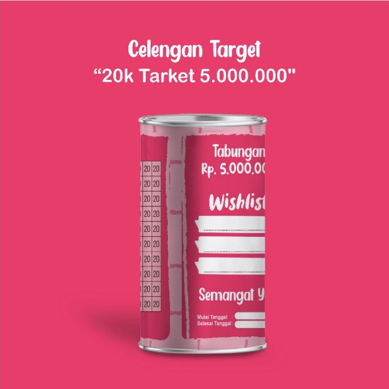 CELENGAN TARGET MURAH CELENGAN BUKA TUTUP ( MEDIUM 20 RIBU TARGET 5 JUTA) CELENGAN PERMANEN MENABUNG