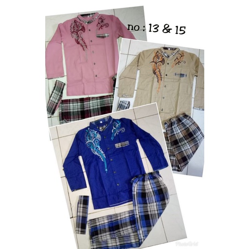Baju Stelan Koko Anak Laki laki Muslimin Al qadr &amp; AB Alkahfi  Bareno