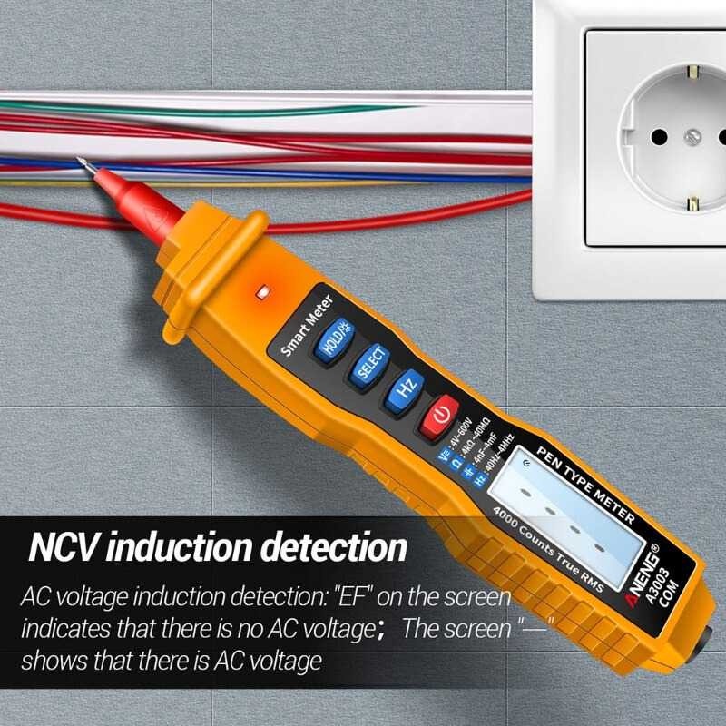 Tespen Digital Multimeter Voltage Current Resistance Tester Pen LCD