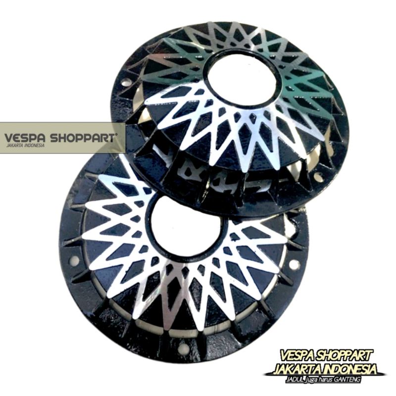 penutup Velg Vespa Super Sprint Pxps Excel Exclsuive Ring 8-10 - Model Blower Kembang- 1Set wheeldop