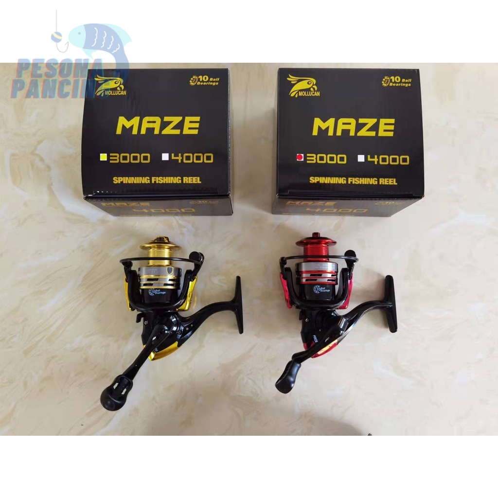 Reel Pancing MOLLUCAN MAZE Drag maksimal 20 Lbs  Dengan 10 Ball Bearings