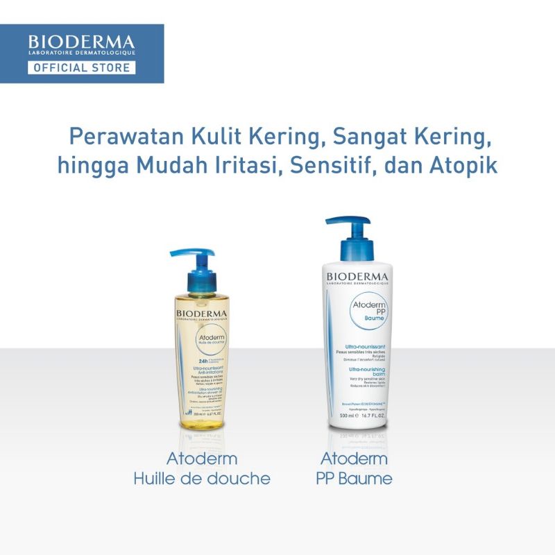 Bioderma Atoderm Huile de Douche 200ml - Pembersih Tubuh dan Wajah untuk Kulit Sangat Kering