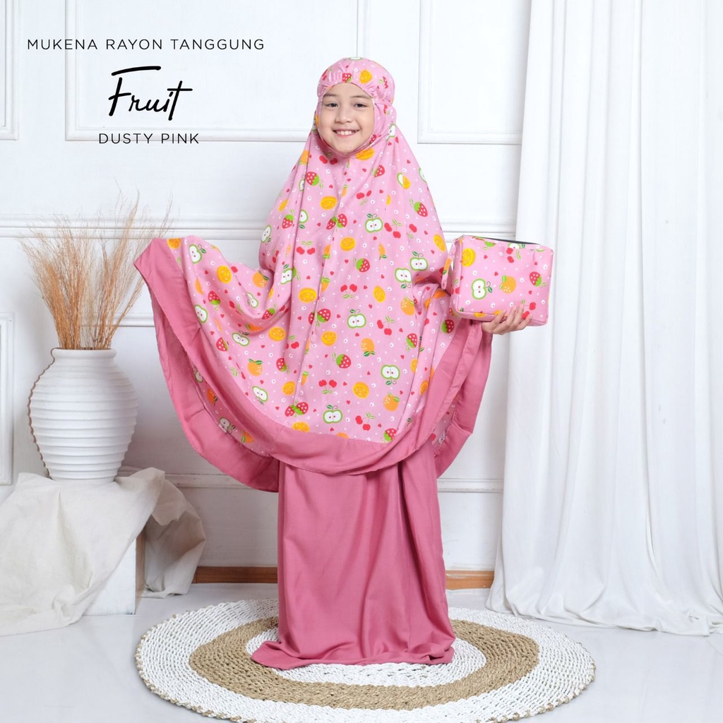 MUKENA BALI TASIK - MUKENA ANAK BALI MOTIF FRUITS