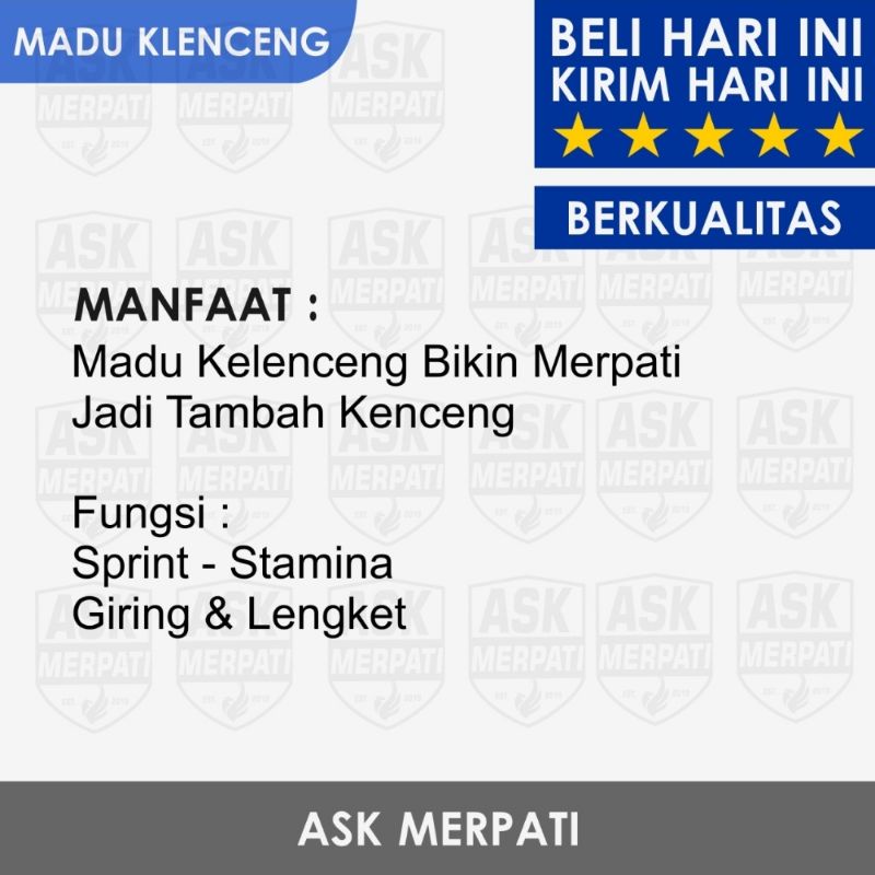 

p4yu MADU KLENCENG UNTUK MEATI KOLONGAN,BALAP,TOMPRANG,JAMU HERBAL GIRING KEKET,STAMINA /Giring