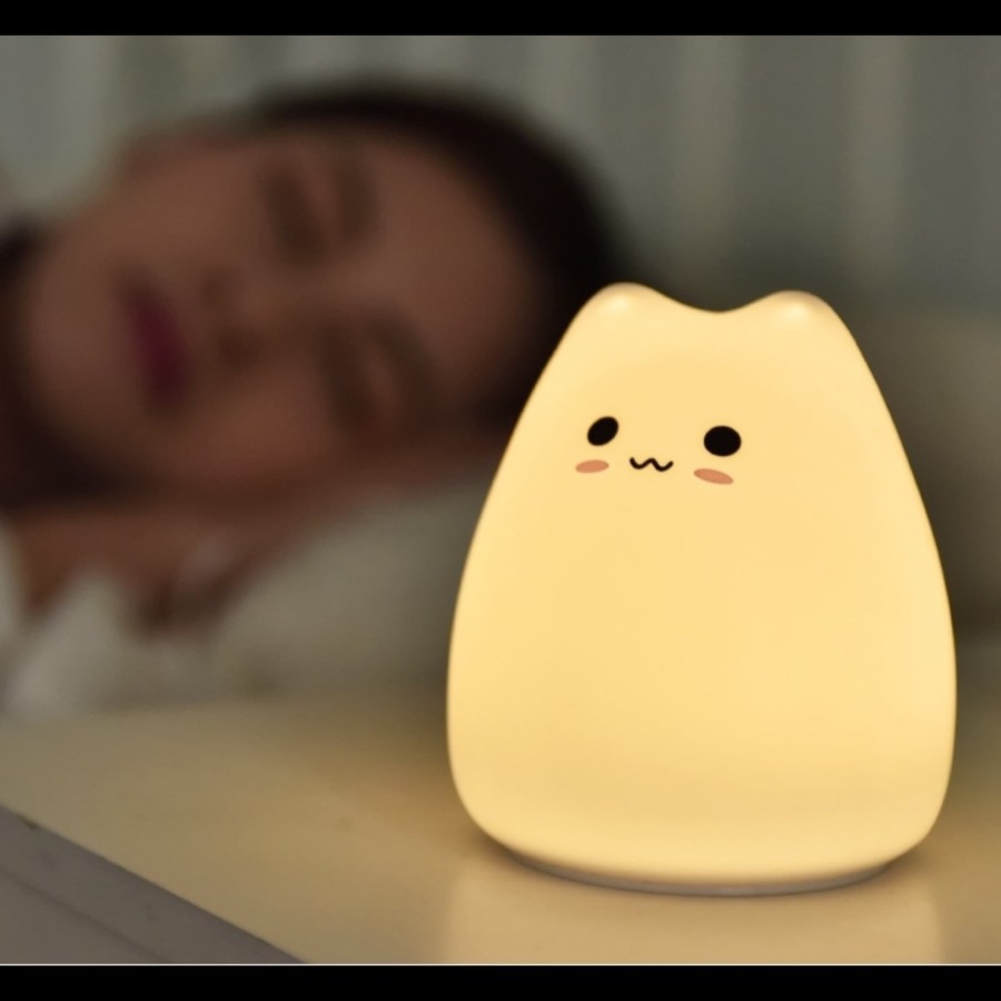 Lampu Tidur Model Kucing Lucu || LED RGB Light - LJC-124