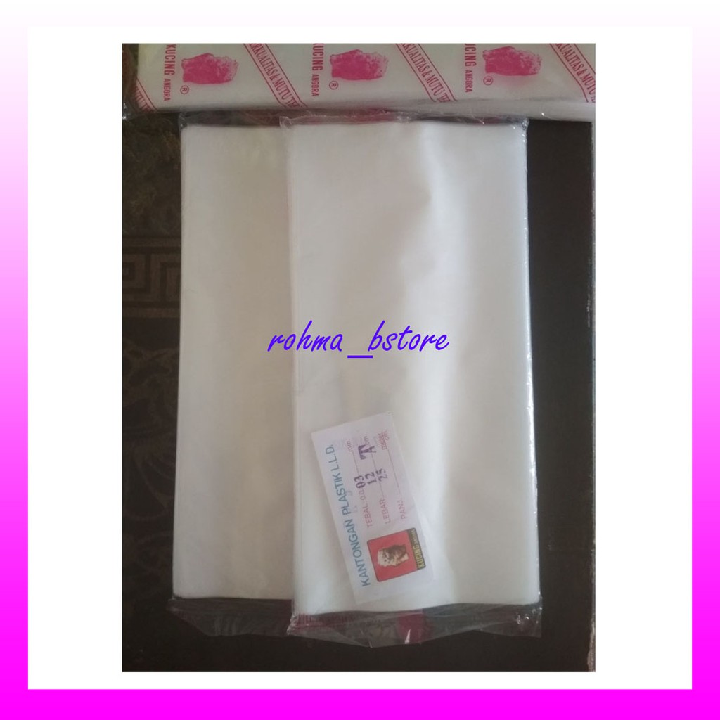 Murah 250 gr Plastik PE es Batu 10x18 / 12x25 / 15x27 / 18x30 / 18x35 / Plastik Cap Kucing / Plastik