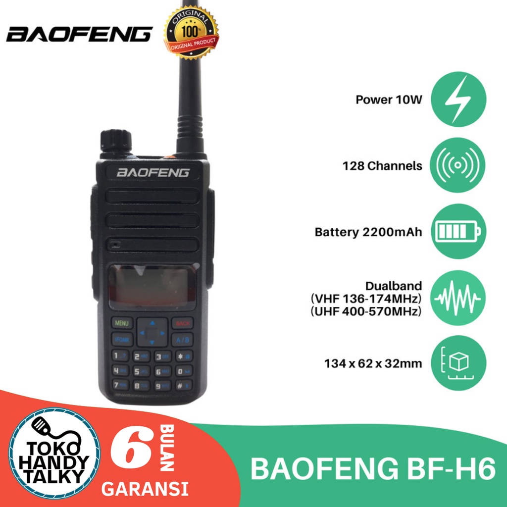 HANDY TALKY BAOFENG BF-H6 H6 DUALBAND NEW GARANSI RESMI POSTEL