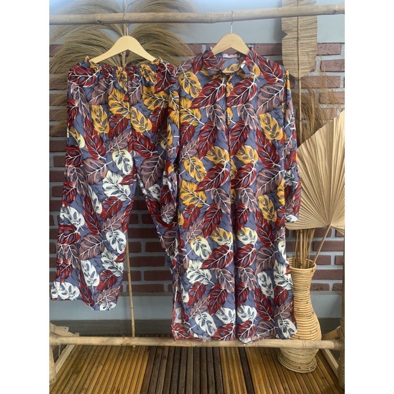 setelan long tunik
