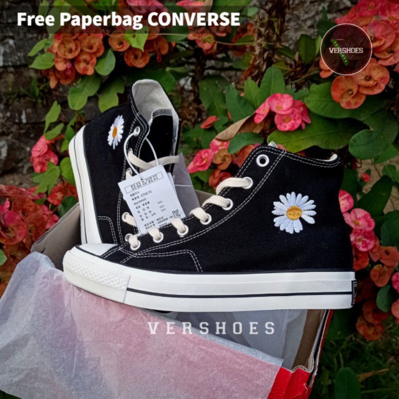 (BISA COD) SEPATU CONVERSE CT PEACE MINUSONE flowers HIGH GLOSSY Premium EGRET-Flowers🌻