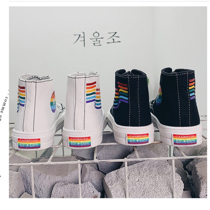 Sepatu Sneakers Kanvas High Top Bertali Sneaker Wanita Sepatu Putih Perempuan Cewek Import SP-089