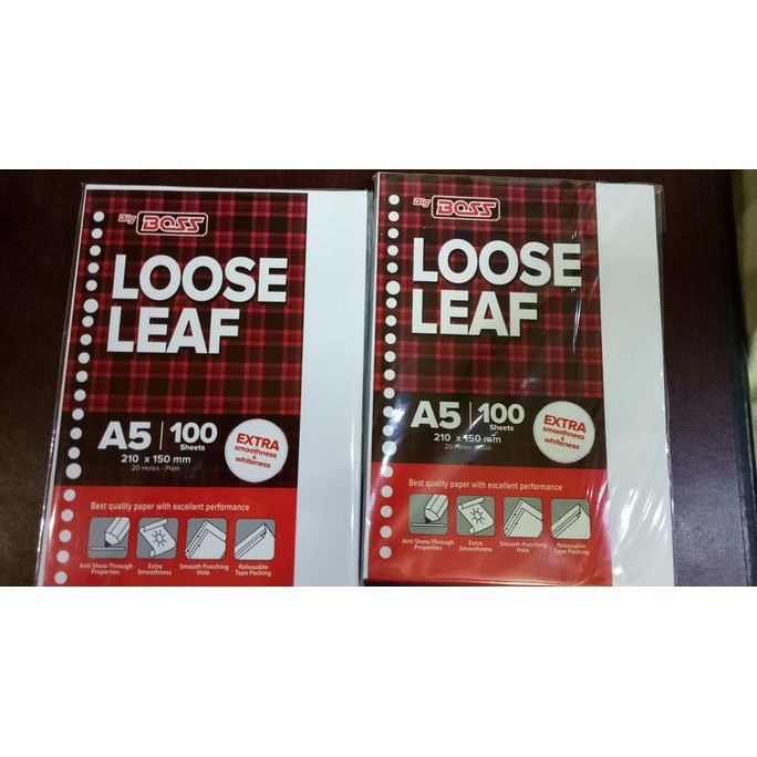 

LOOSE LEAF A5 POLOS /PLAIN/KERTAS BINDER 20 LUBANG DISKON