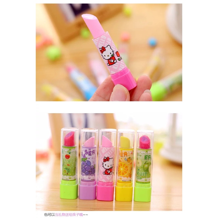 Penghapus Bentuk Lipstik Lucu Untuk Sekolah Anak