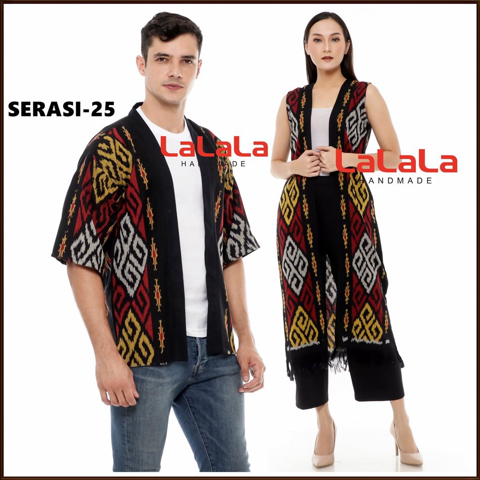 set tenun - couple etnik, outer tenun, baju etnik - sarimbit atasan blazer Kondangan Pesta Wanita