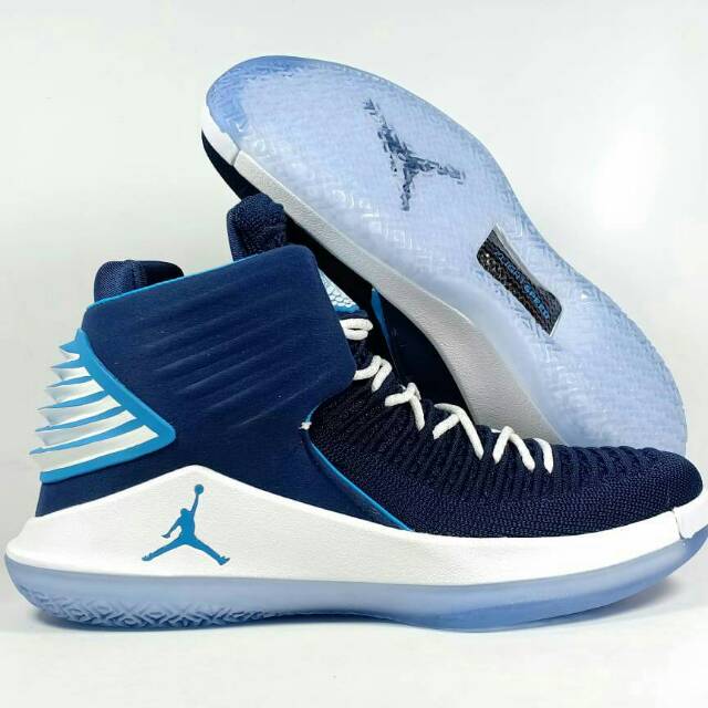 Sepatu basket jordan 32 high deep blue