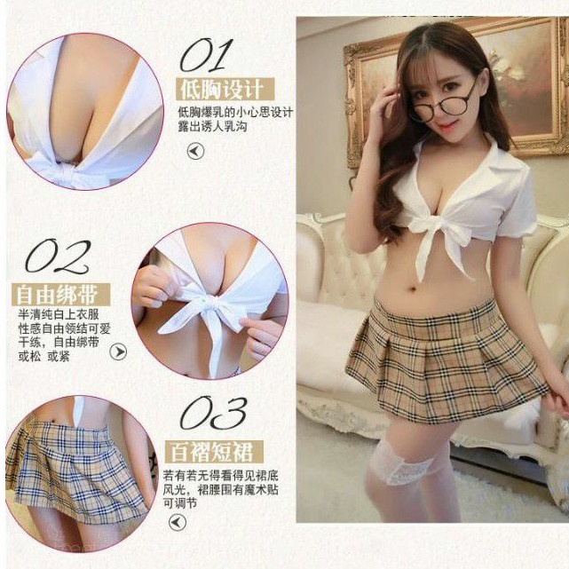 Sexy Lingerie School Japan Barat Student Cosplay Uniform Costume