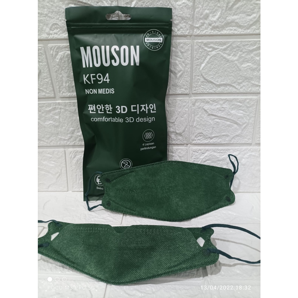 MASKER KF94 MOUSON ISI 10PC Masker KF 94 4ply Masker 4D EVO isi 10pcs-KF94 MSN ARMY