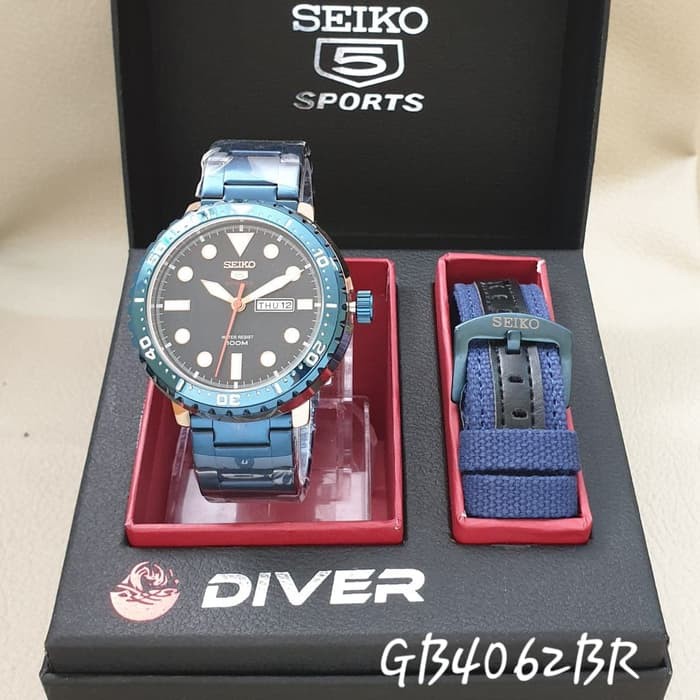 Jam Tangan Pria Seiko 5 Sport Diver Analog Hari & Tanggal