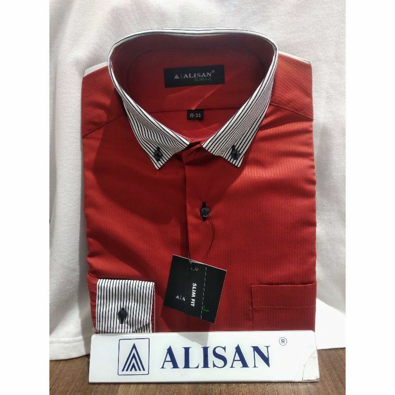 Kemeja Polos Kombinasi ALISAN Lengan panjang