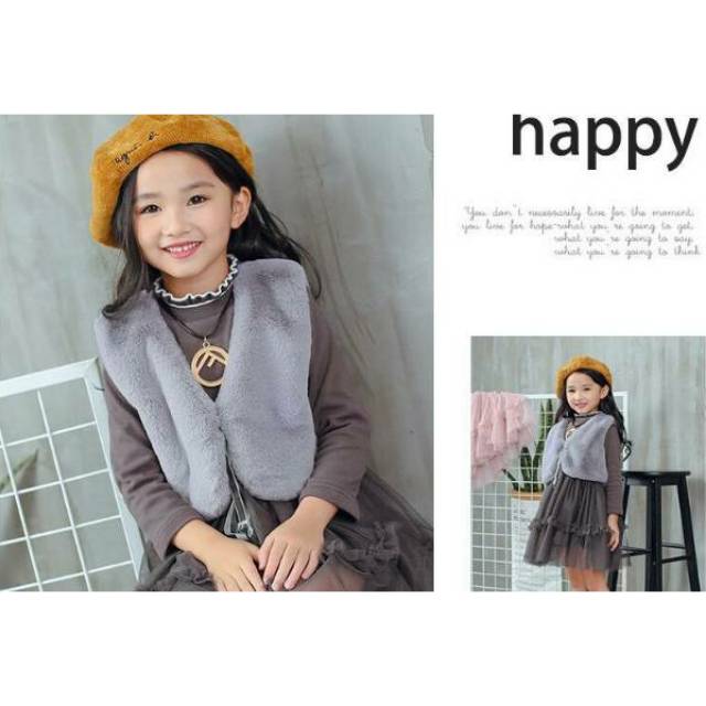 CARDIGAN BULU MUSIM DINGIN ANAK CEWE KEREN MEWAH HALUS RINGAN PREMIUM OUTER FUR WINTER