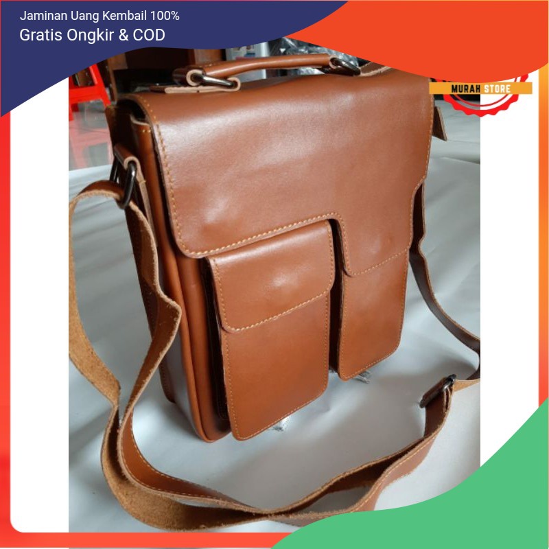 Tas Slempang Pria Kulit Asli Murah Slingbag Keren Tas Selempang Pria Ukuran Besar Pull Up