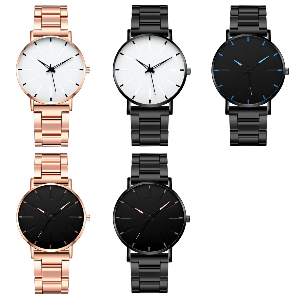 Jam Tangan Analog Pria Stainless Steel Quartz Fashion Casual Pria Import