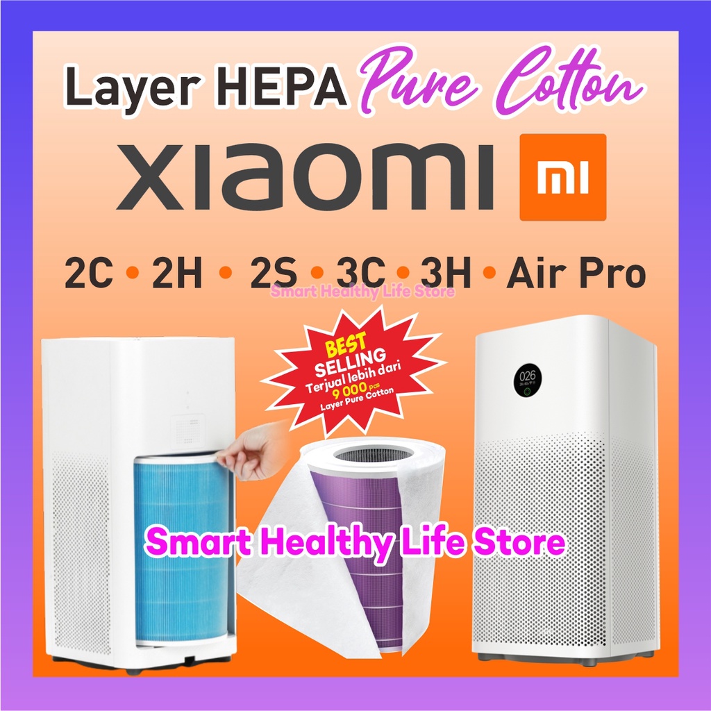 Xiaomi Mi Air Purifier HEPA Filter 2H 2S 2C 3C 3H Pro + Bonus Layer''